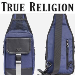 True Religion Ivan Sling Bag- Blue/Black/White